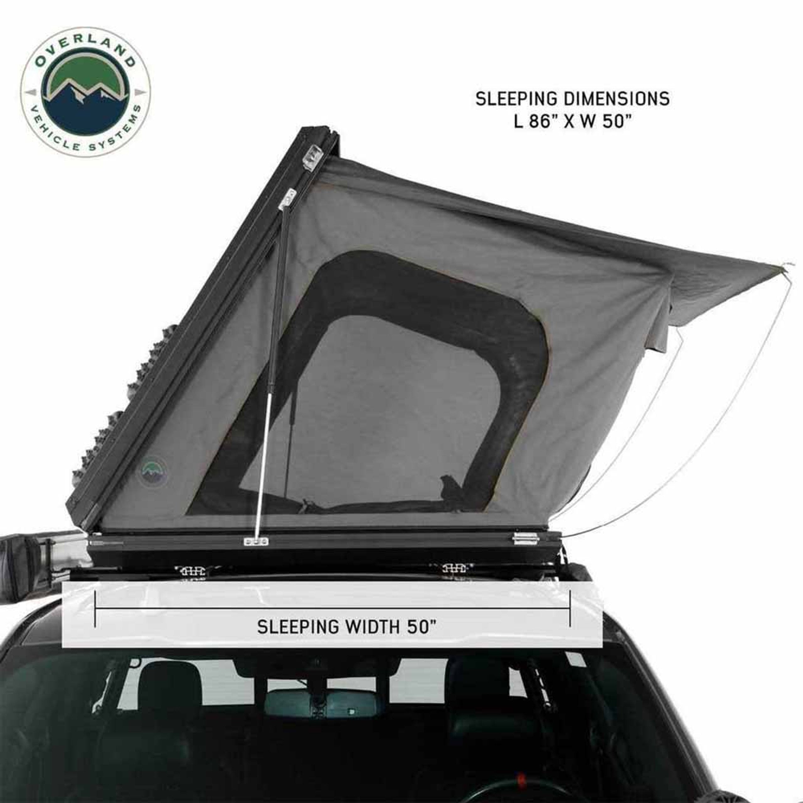HD Sidewinder - Aluminum Hard Shell Rooftop Tent, Grey Body & Green Trim (Sleeps 2-3)