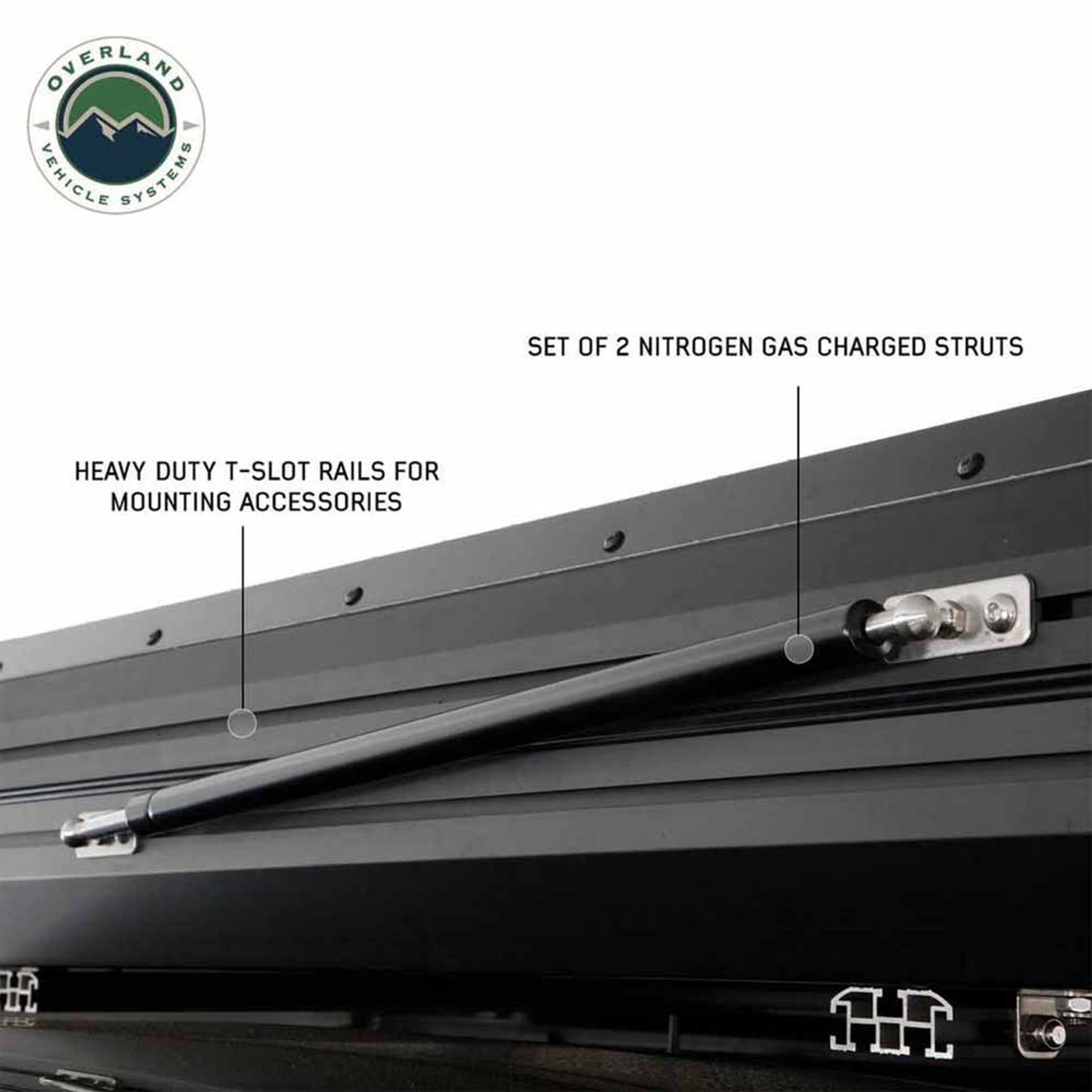 HD Sidewinder - Aluminum Hard Shell Rooftop Tent, Grey Body & Green Trim (Sleeps 2-3)