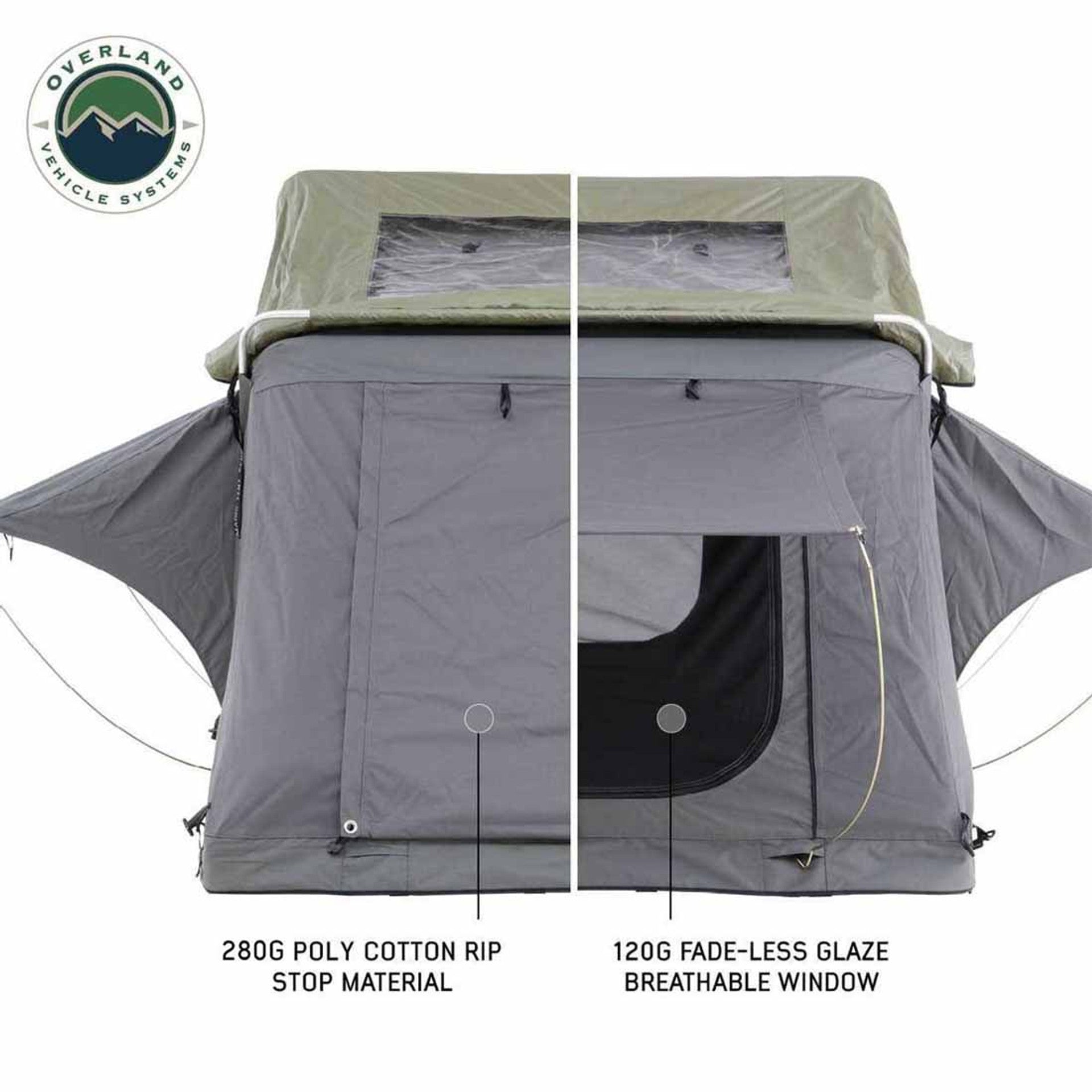HD Nomadic 3 Extended - Soft Shell Rooftop Tent, Grey Body & Green Rainfly (Sleeps 3)