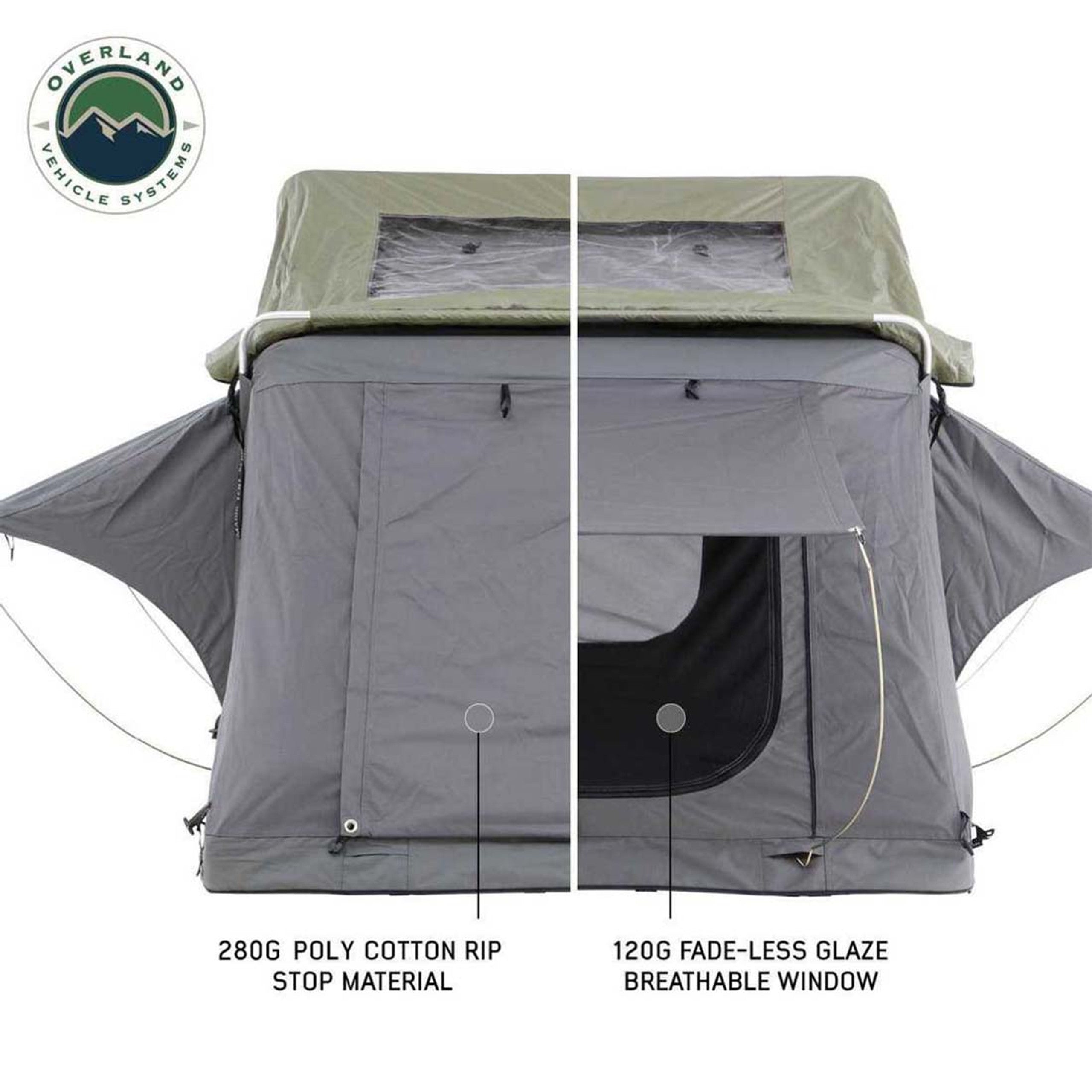 HD Nomadic 2 Standard - Soft Shell Rooftop Tent, Grey Body & Green Rainfly (Sleeps 2)