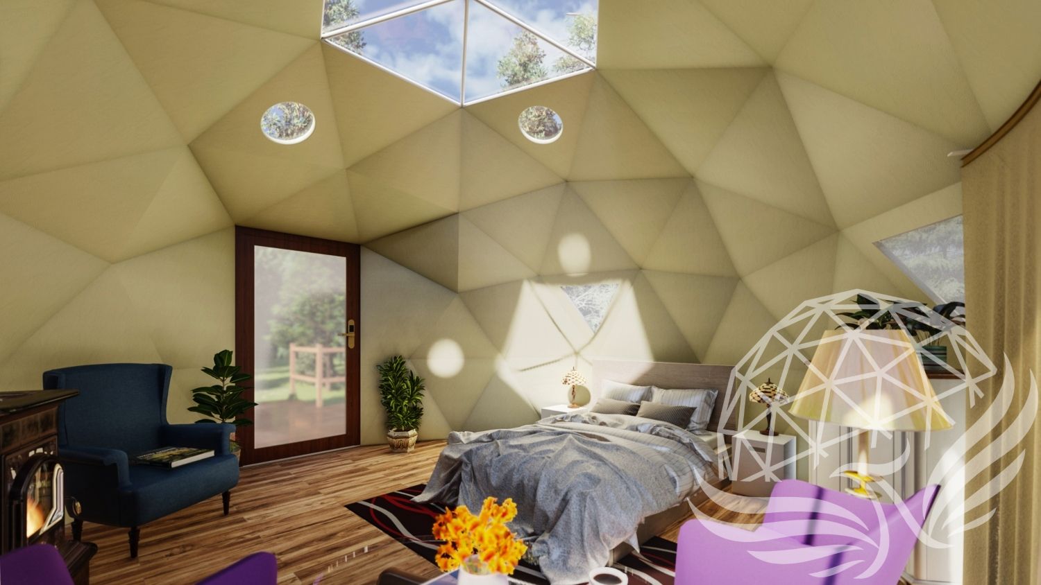 16ft / 5m / 210 sqft All Season Glamping Dome