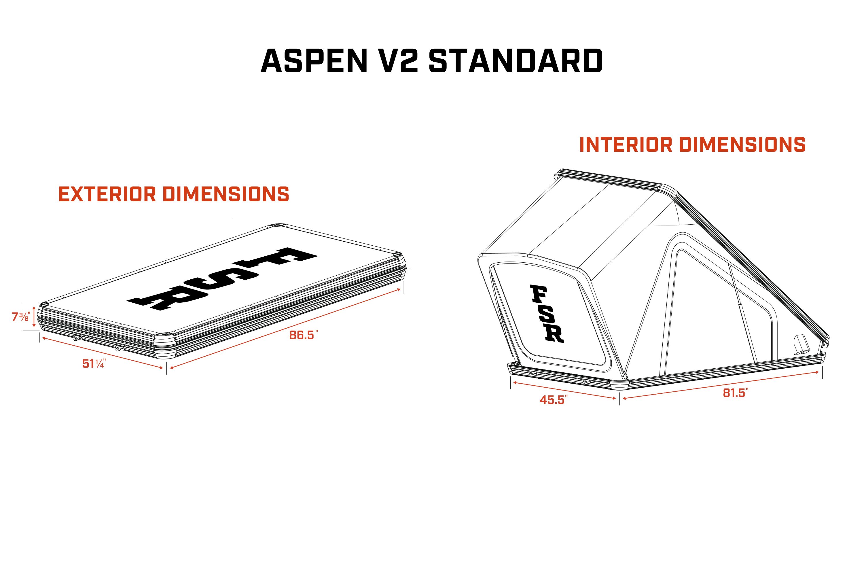 Aspen V2 Standard - Hard Shell Rooftop Tent (Sleeps 1-2)