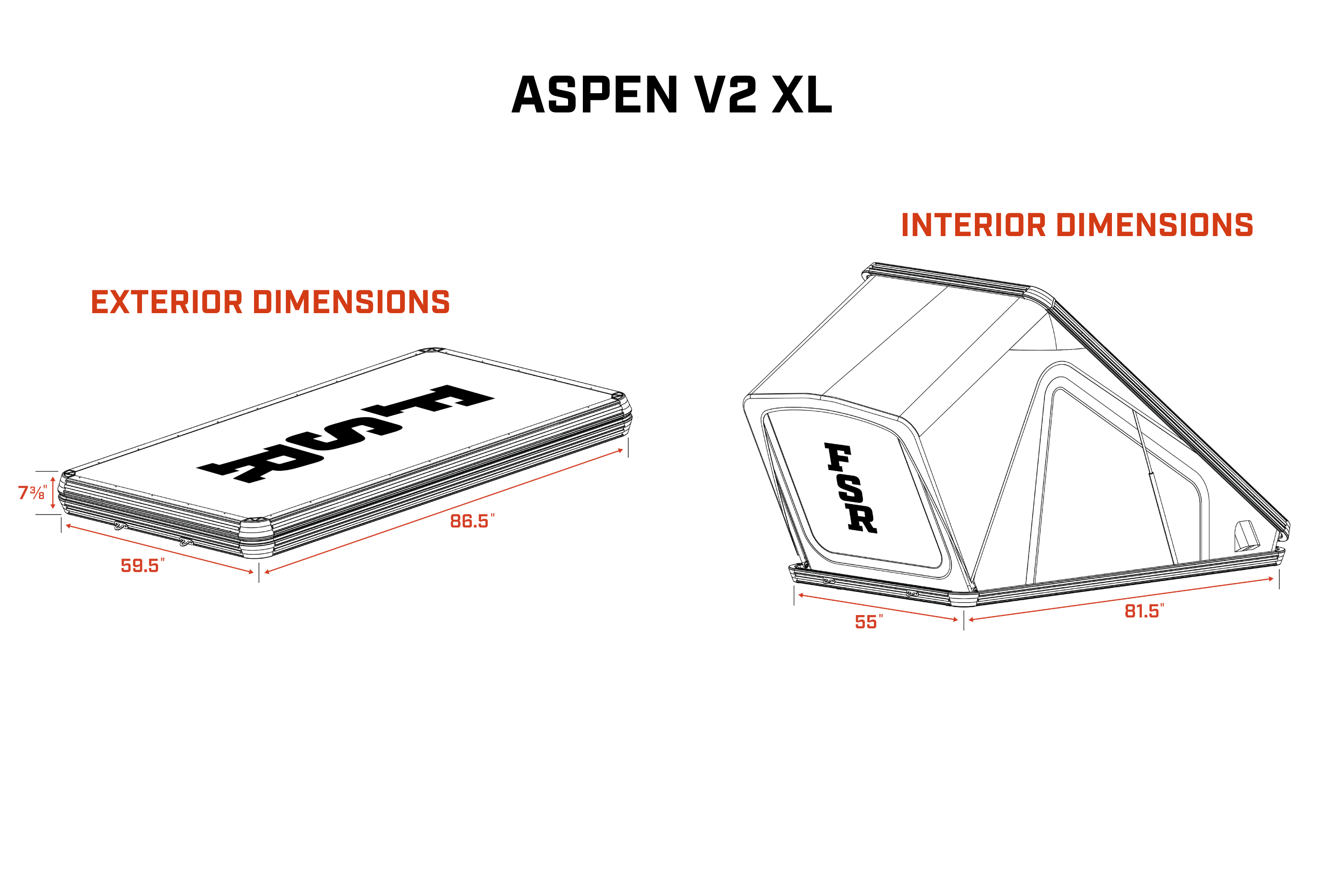 Aspen V2 XL - Hard Shell Rooftop Tent (Sleeps 2-3)