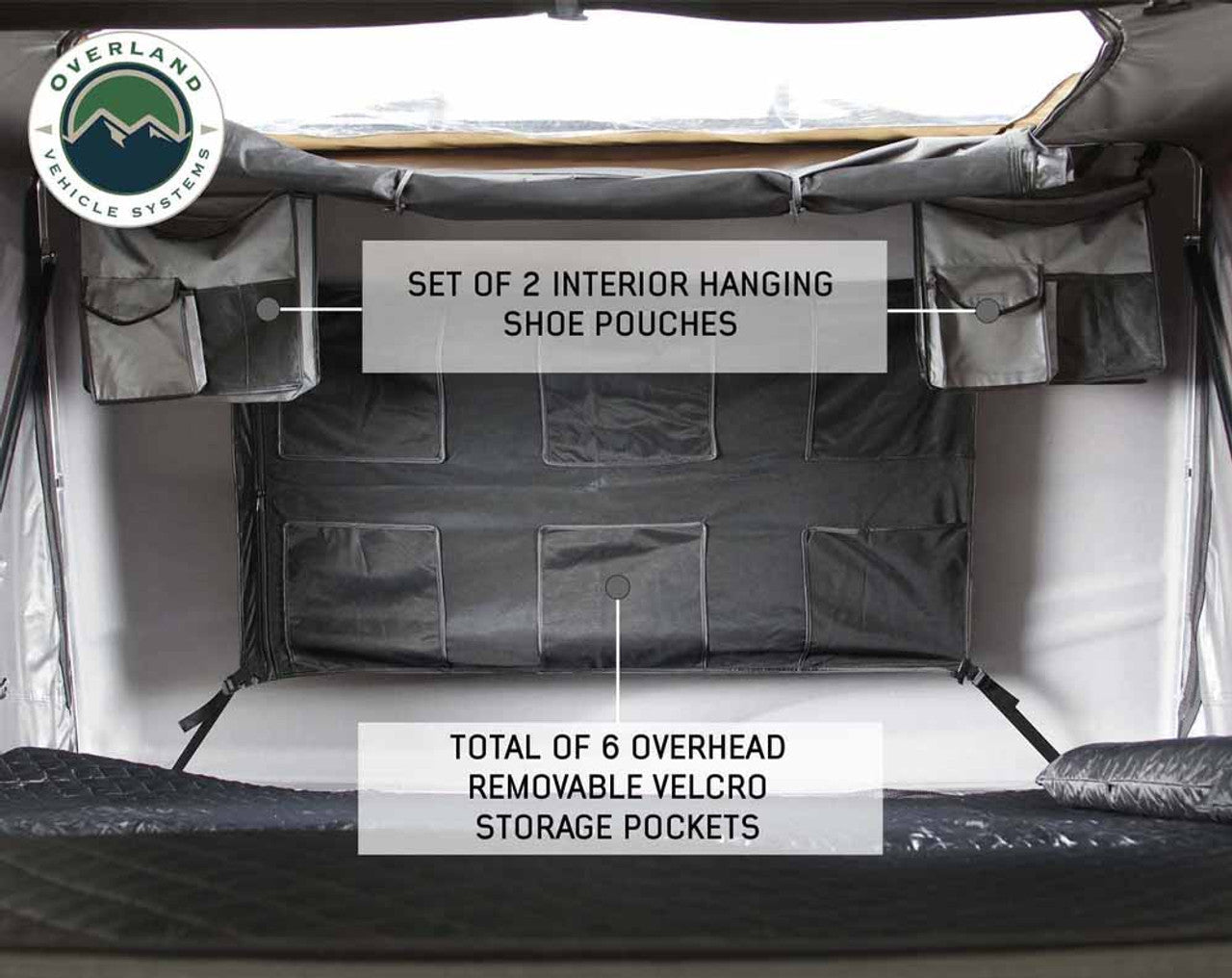 HD Bushveld IV - 4 Person Cantilever Hard Shell Rooftop Tent Grey Body & Tan Rainfly