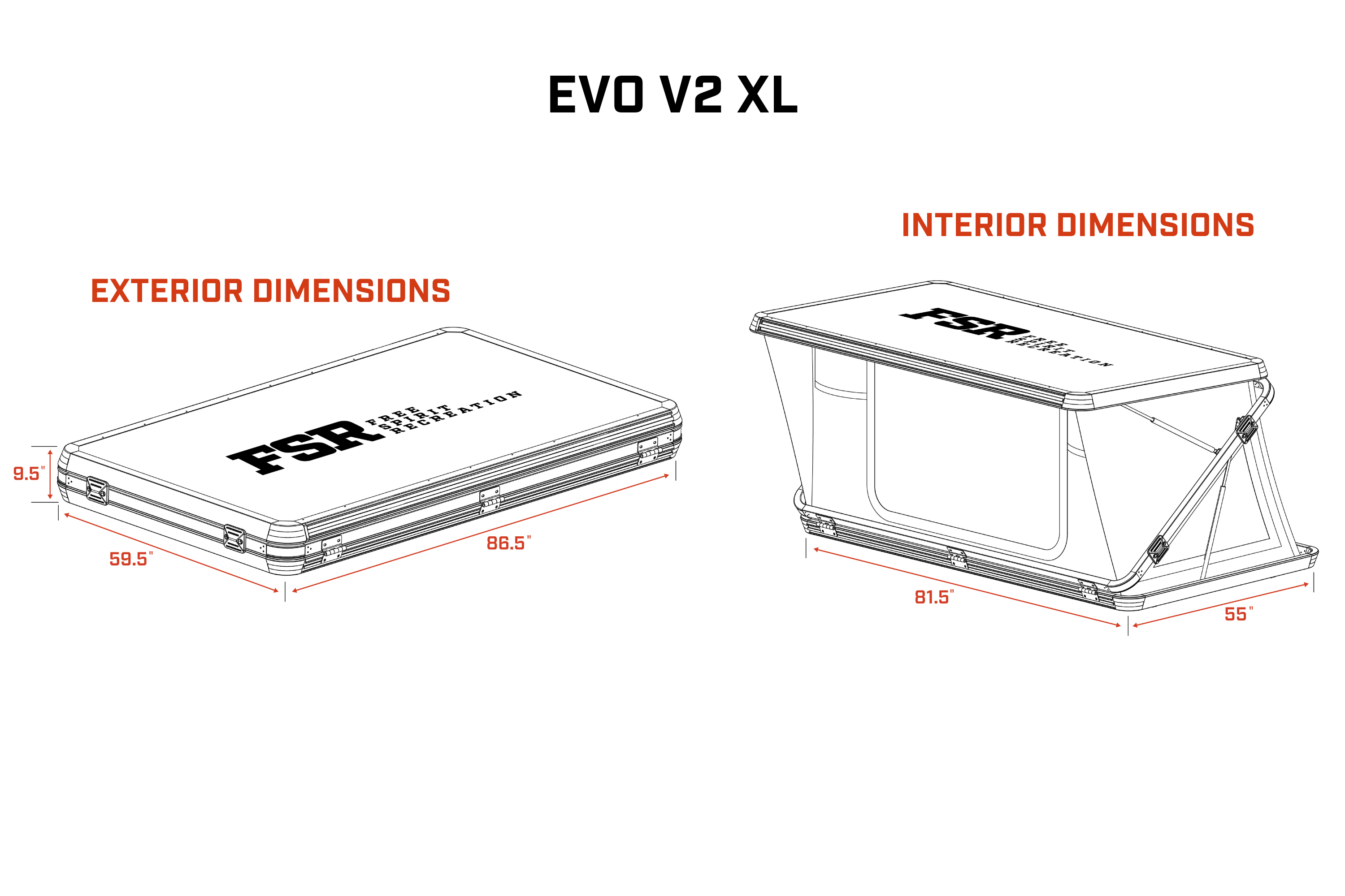 Evolution V2 XL - Dual Hinge Pop-Up Rooftop Tent (Sleeps 2-3)
