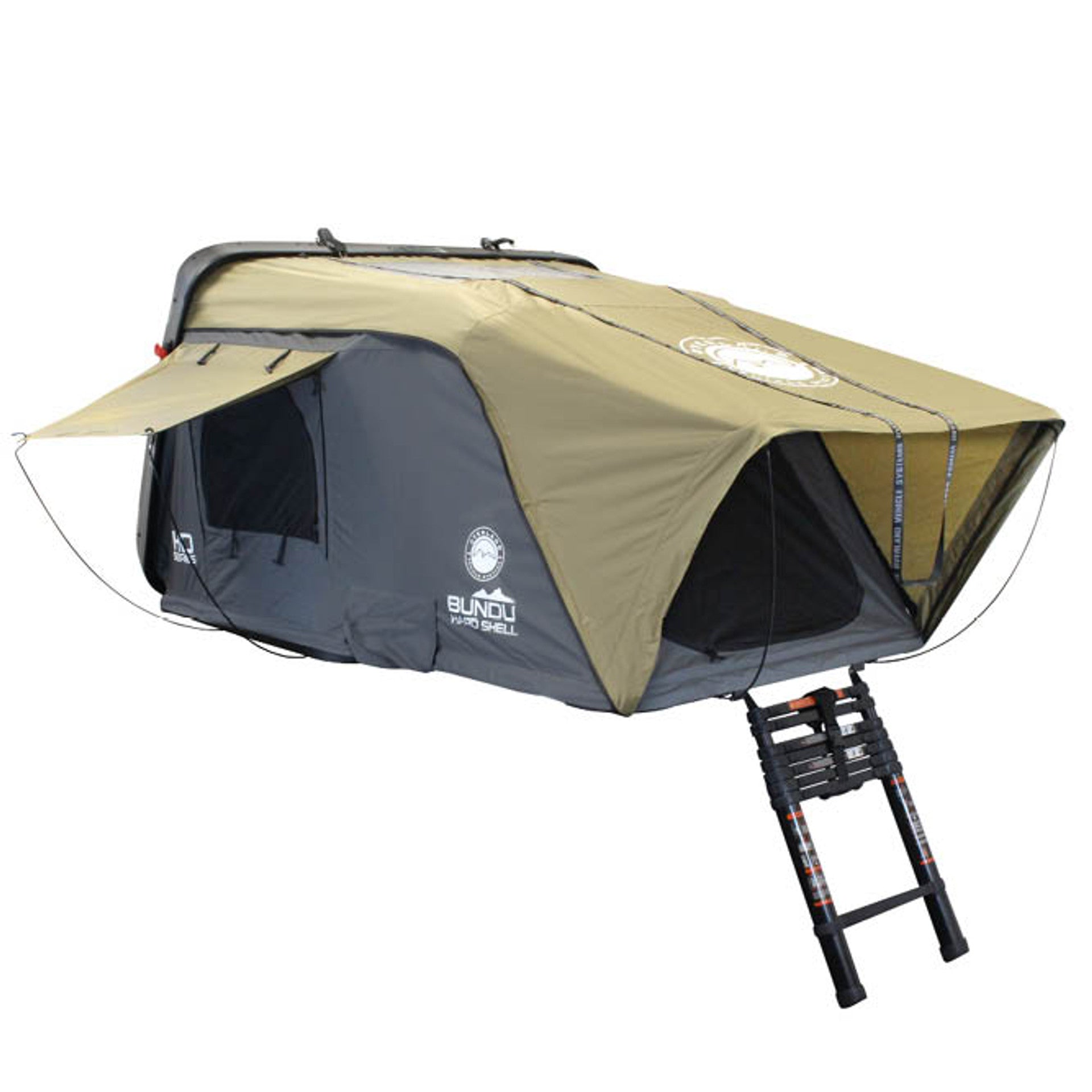 HD Bundu IV - 4 Person Cantilever Hard Shell Rooftop Tent, Grey Body & Green Rainfly
