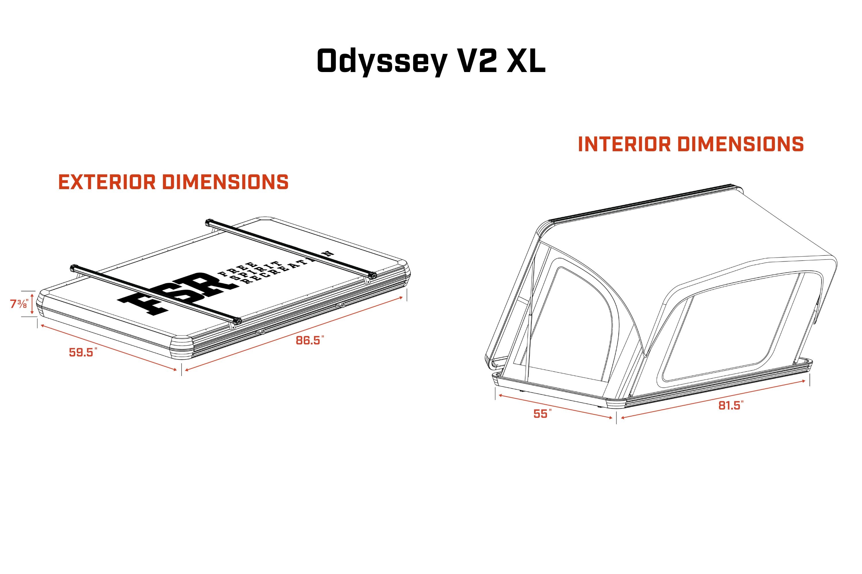 Odyssey V2 XL - Hard Shell Rooftop Tent (Sleeps 2-3)
