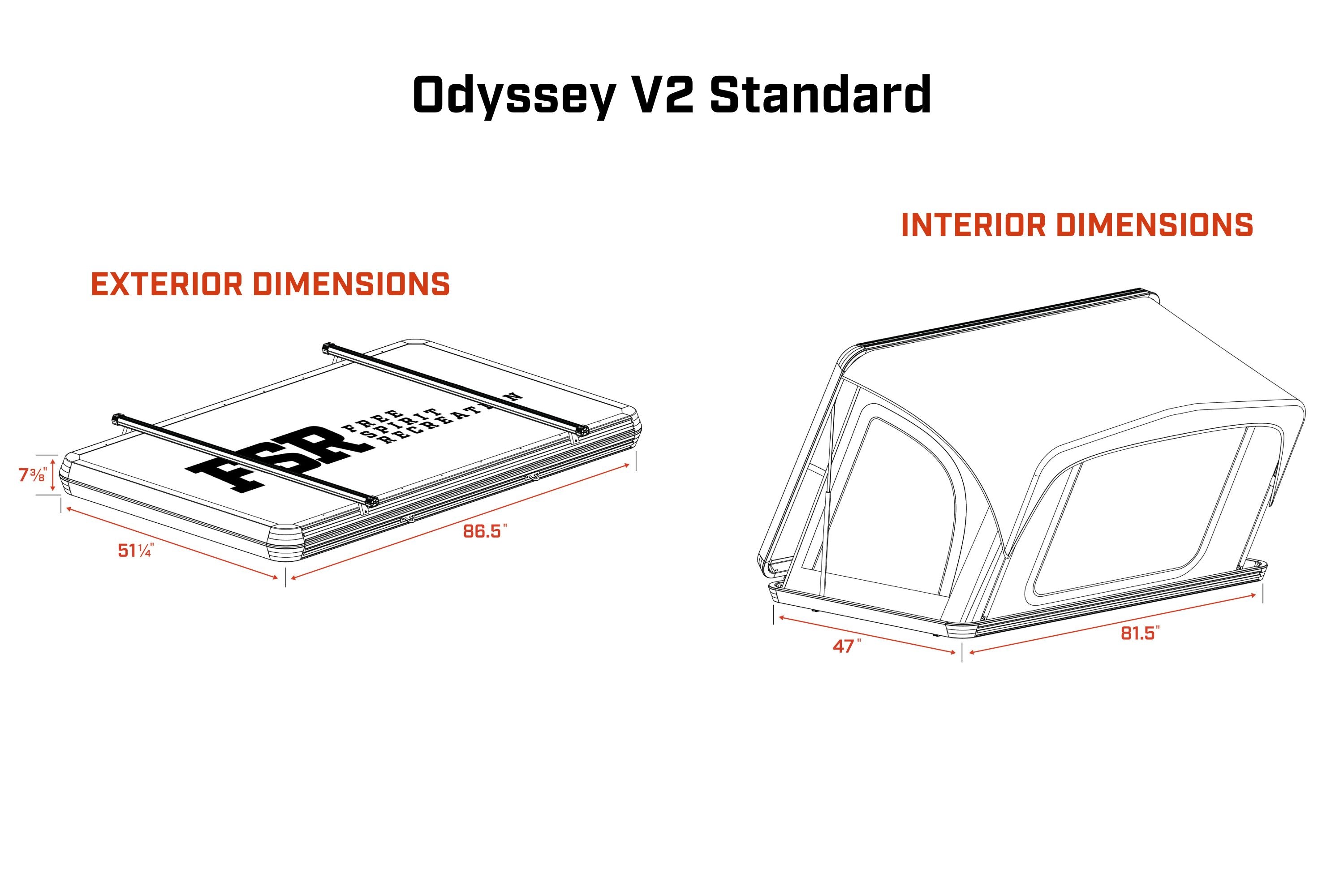 Odyssey V2 Standard - Hard Shell Rooftop Tent (Sleeps 1-2)