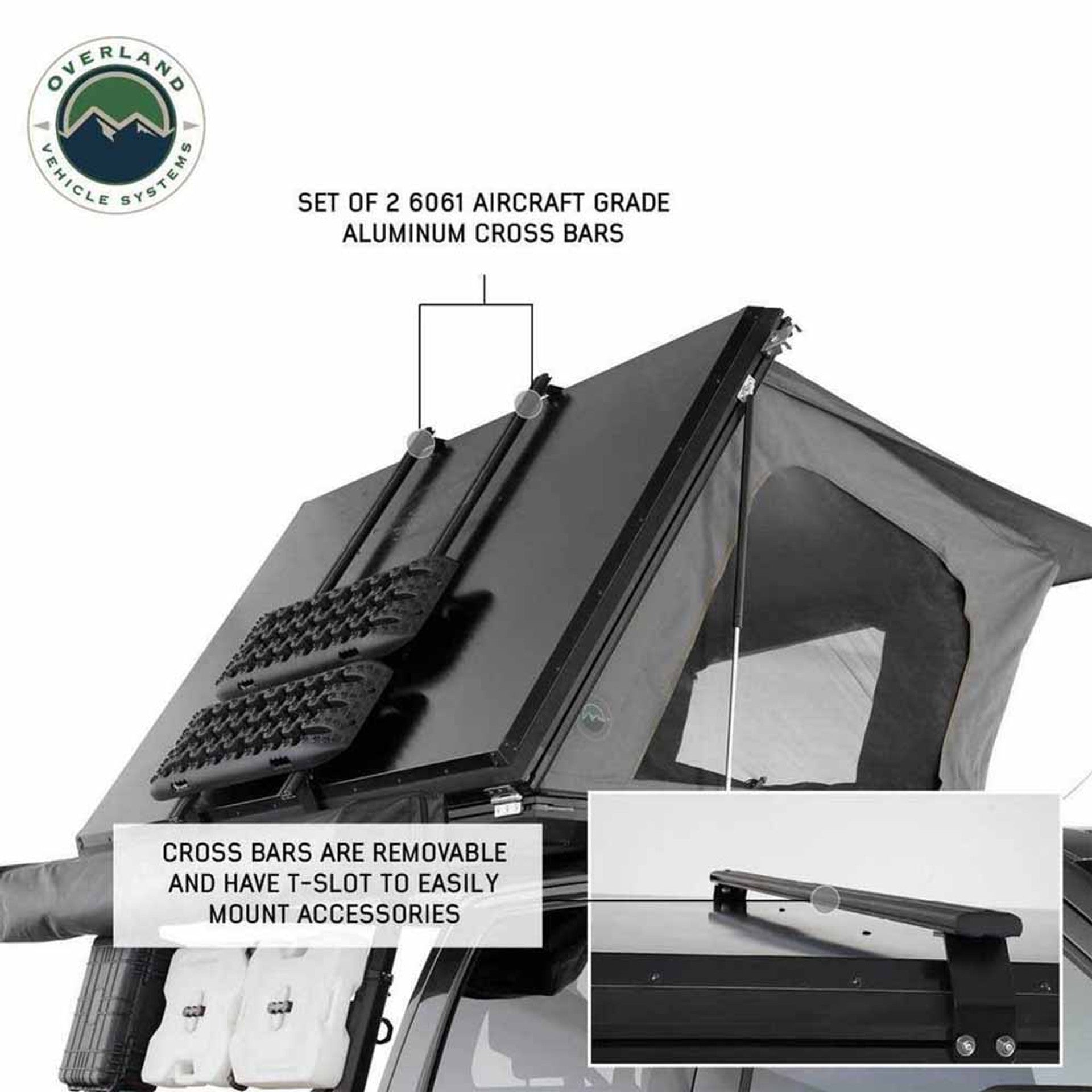 HD Sidewinder - Aluminum Hard Shell Rooftop Tent, Grey Body & Green Trim (Sleeps 2-3)