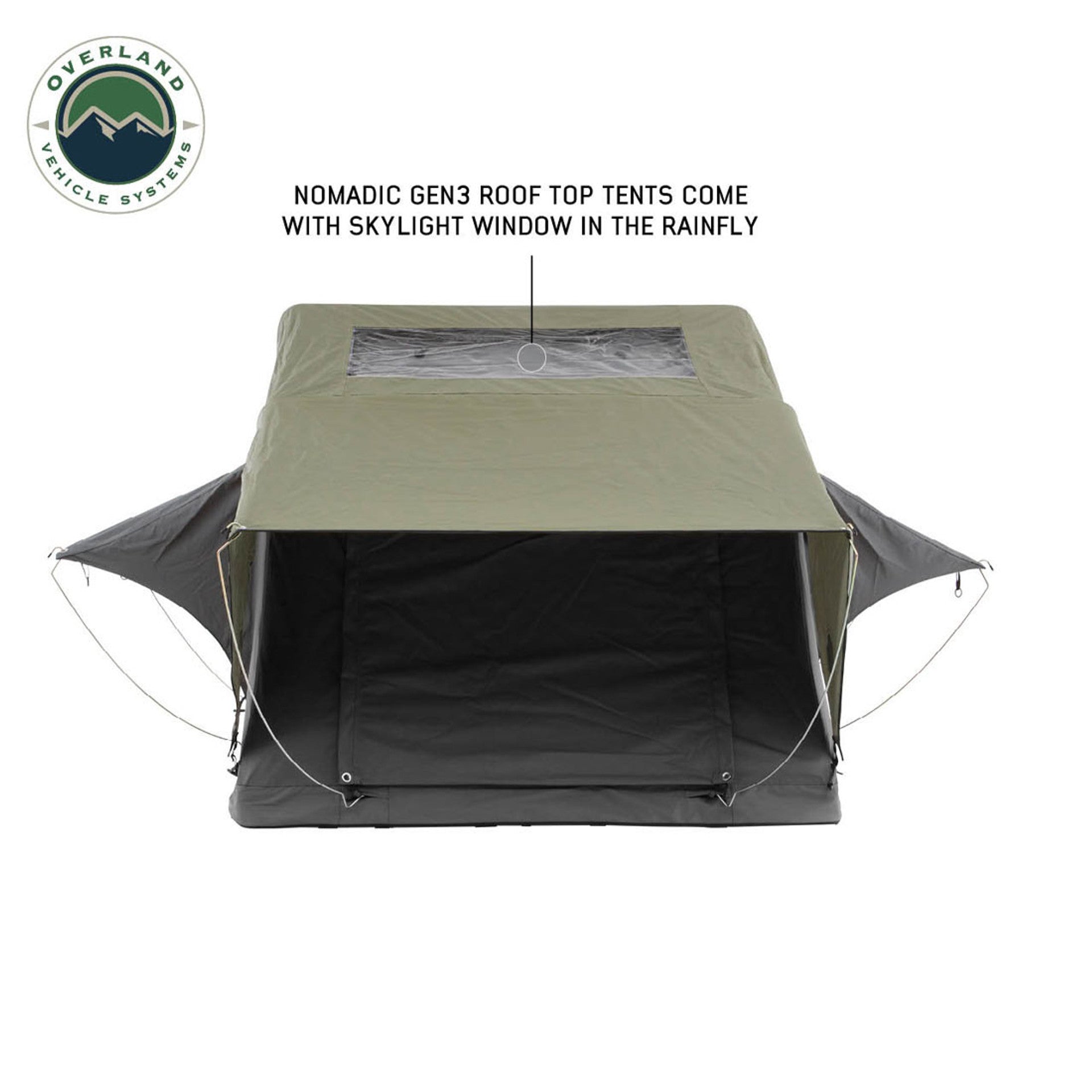 HD Nomadic 3 Extended - Soft Shell Rooftop Tent, Grey Body & Green Rainfly (Sleeps 3)