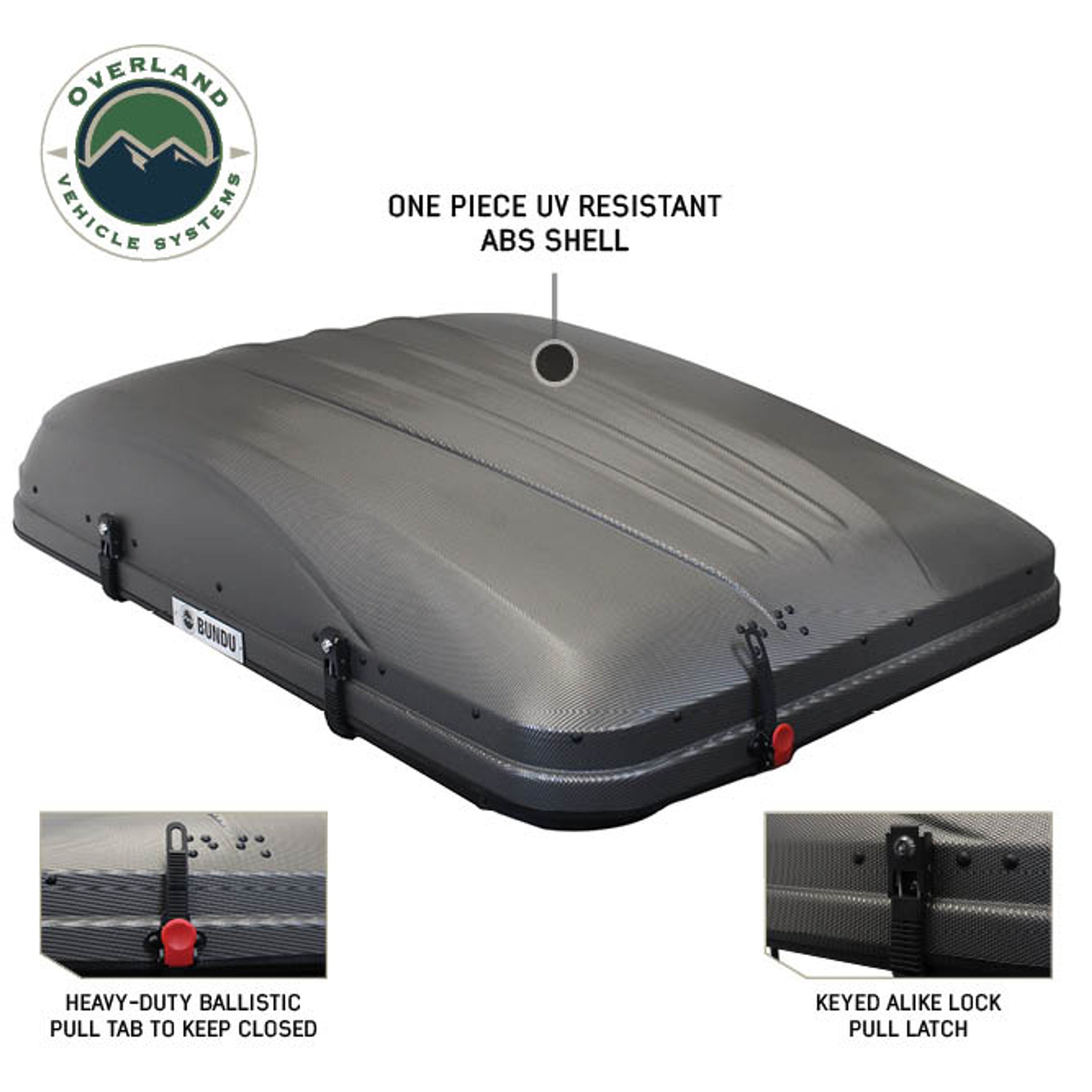 HD Bundu II - 2 Person Cantilever Hard Shell Rooftop Tent, Grey Body & Green Rainfly