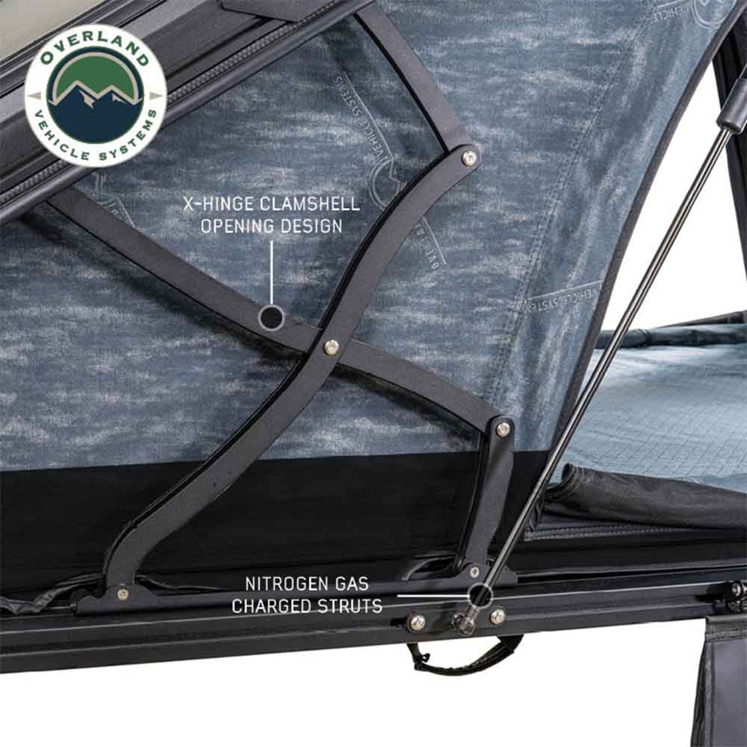 XD Lhotse - Clamshell Aluminum Rooftop Tent, 2 Person, Grey Body & Black Rainfly