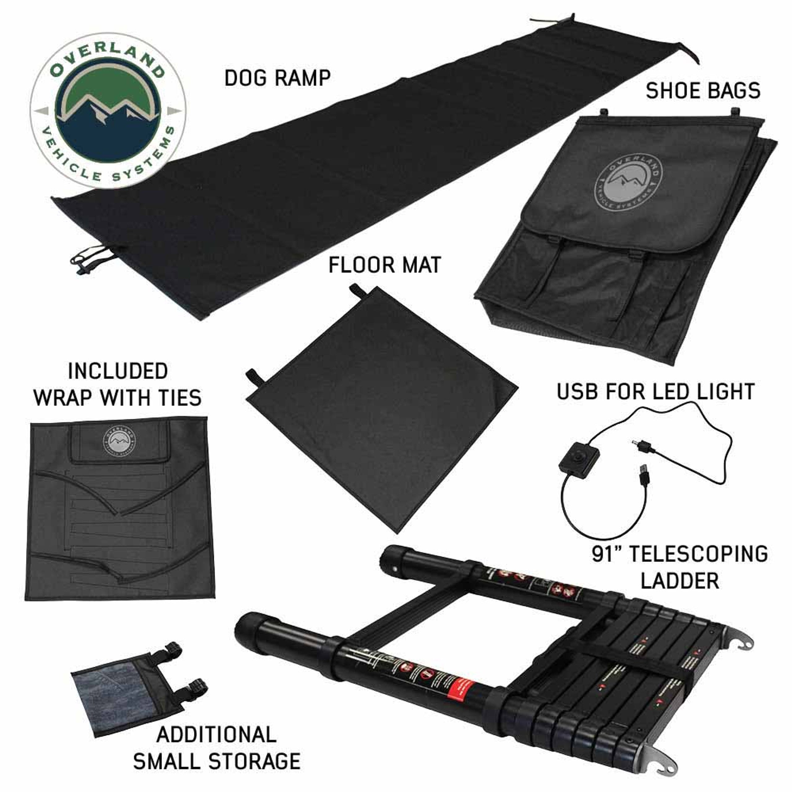 XD Sherpa - 4 Person Hybrid Soft Shell Rooftop Tent, Blue Body & Black Rainfly