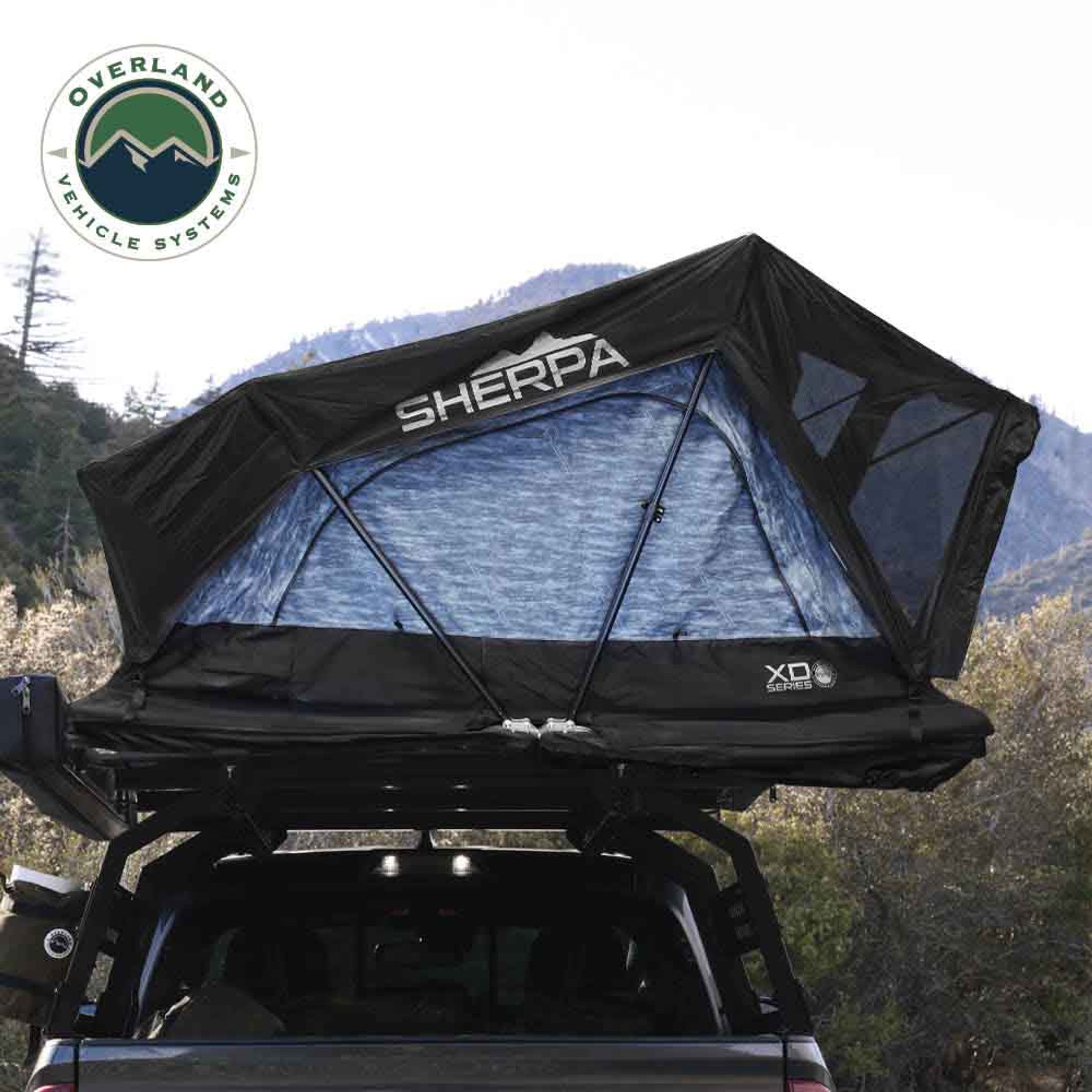 XD Sherpa - 2 Person Hybrid Soft Shell Rooftop Tent, Blue Body & Black Rainfly