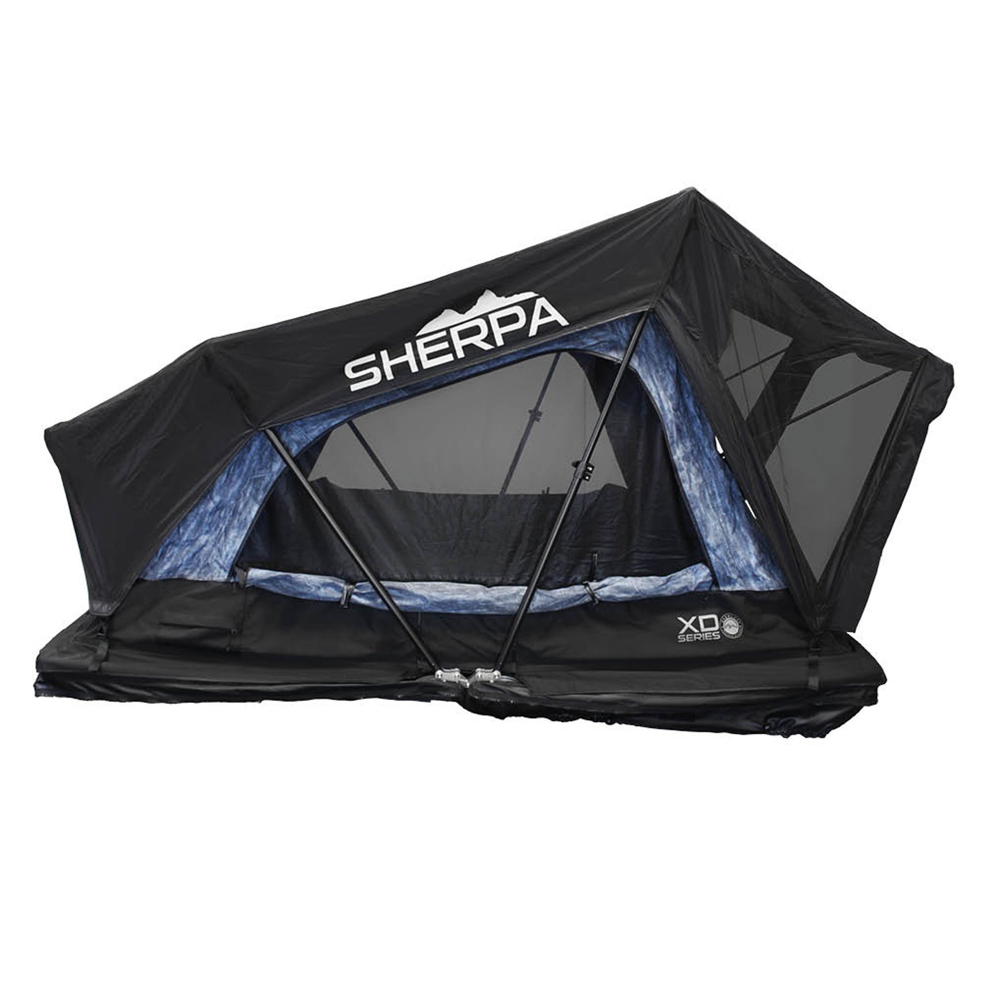 XD Sherpa - 2 Person Hybrid Soft Shell Rooftop Tent, Blue Body & Black Rainfly